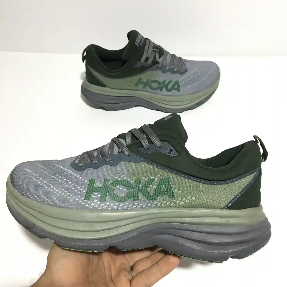 کتونی  مردانه هوکا طوسی سبز