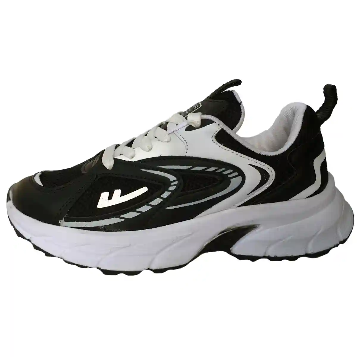 کتونی  میانه واریور مشکی سفید ( دخترانه / پسرانه )