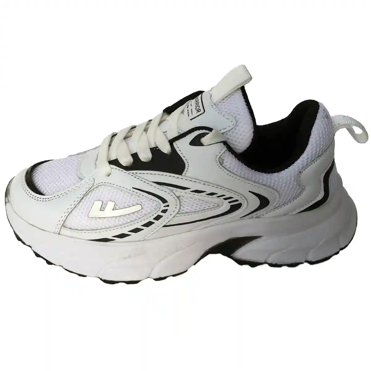 کتونی  میانه واریور سفید مشکی ( دخترانه / پسرانه )